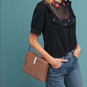 Anthropologie Floral Embroidered Top